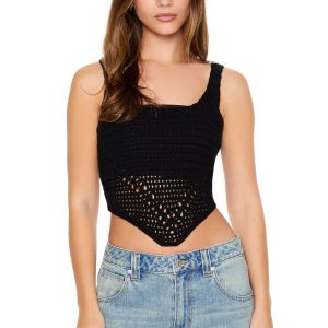 Cropped Crochet Tank Top