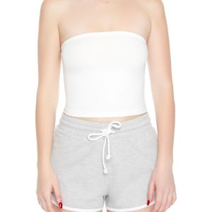 Cropped Cotton-Blend Tube Top