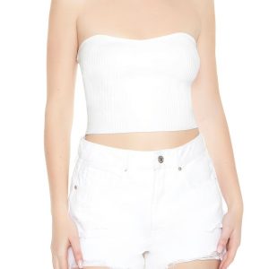 Sweater-Knit Cropped Tube Top