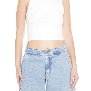 Sweater-Knit Cropped Tank Top