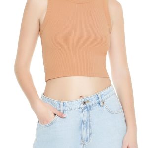 Cropped Cutout Tie-Back Tank Top