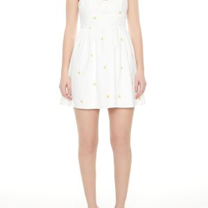 Embroidered Floral Bustier Mini Dress