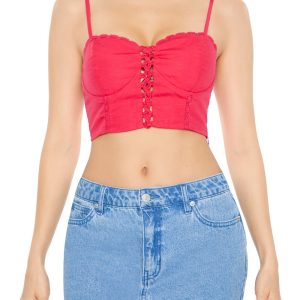 Crisscross Bustier Cropped Cami