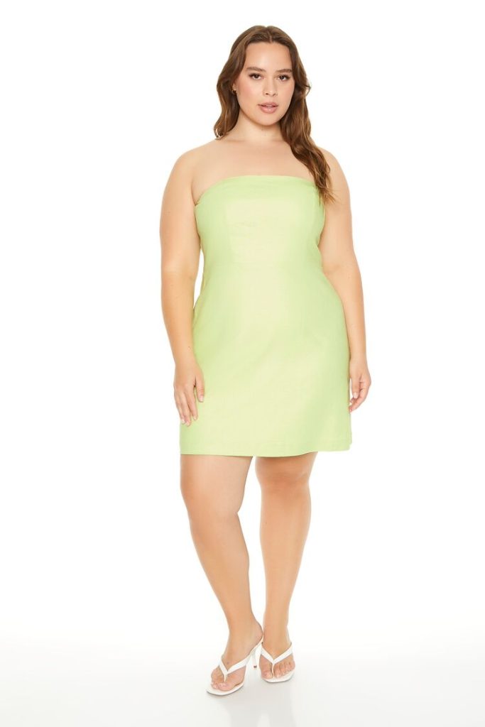 Plus Size Strapless Mini Dress