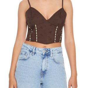 Eyelet Cropped Cami