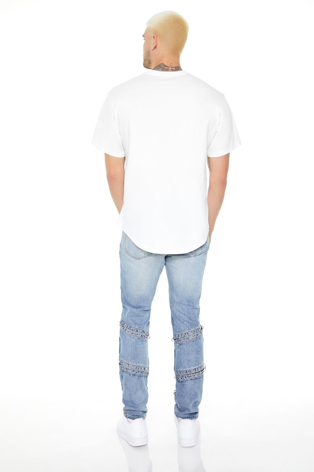 Grommet Cutout Slim-Fit Jeans - Image 3