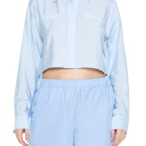 Cropped Pinstripe Shirt