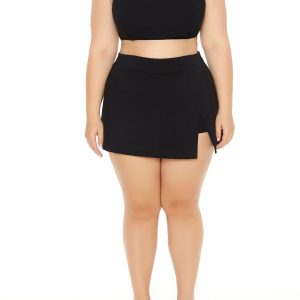 Plus Size Tulip-Hem Mini Skirt