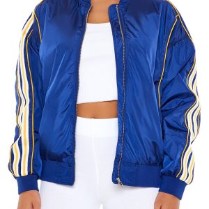 Varsity Zip-Up Bomber Jacket