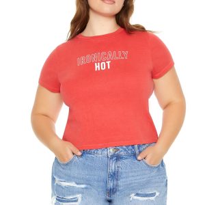 Plus Size Ironically Hot Baby Tee