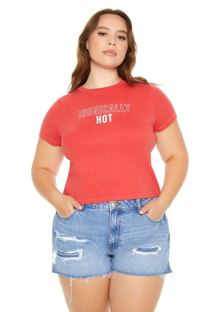 Plus Size Ironically Hot Baby Tee