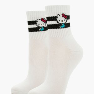 Hello Kitty Varsity-Striped Crew Socks