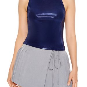 Metallic Ruched Tank Top