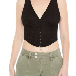 Lace Sash Corset Crop Top