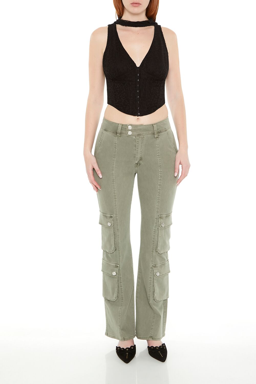 Lace Sash Corset Crop Top - Image 5