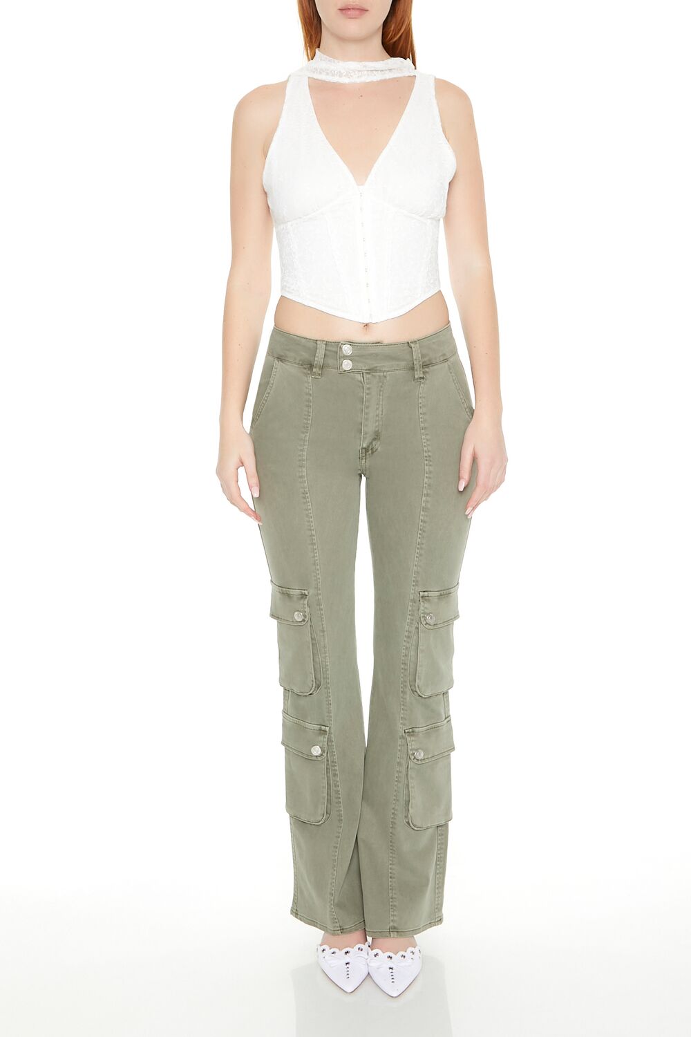 Lace Sash Corset Crop Top - Image 11