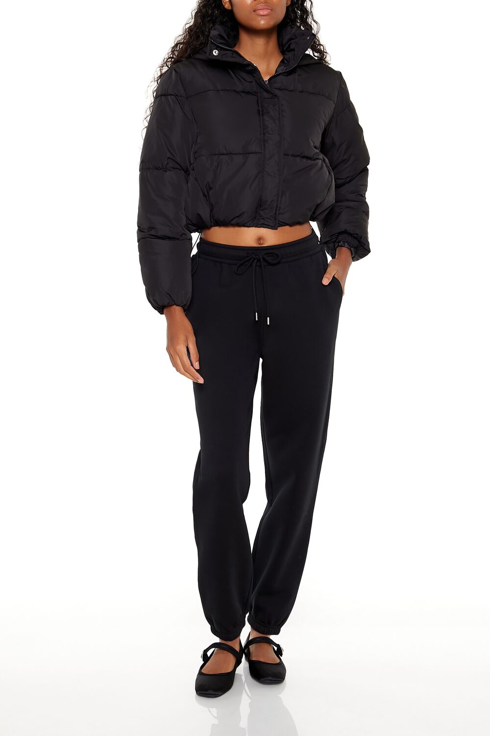 Hooded Cropped Puffer Jacket - Image 2