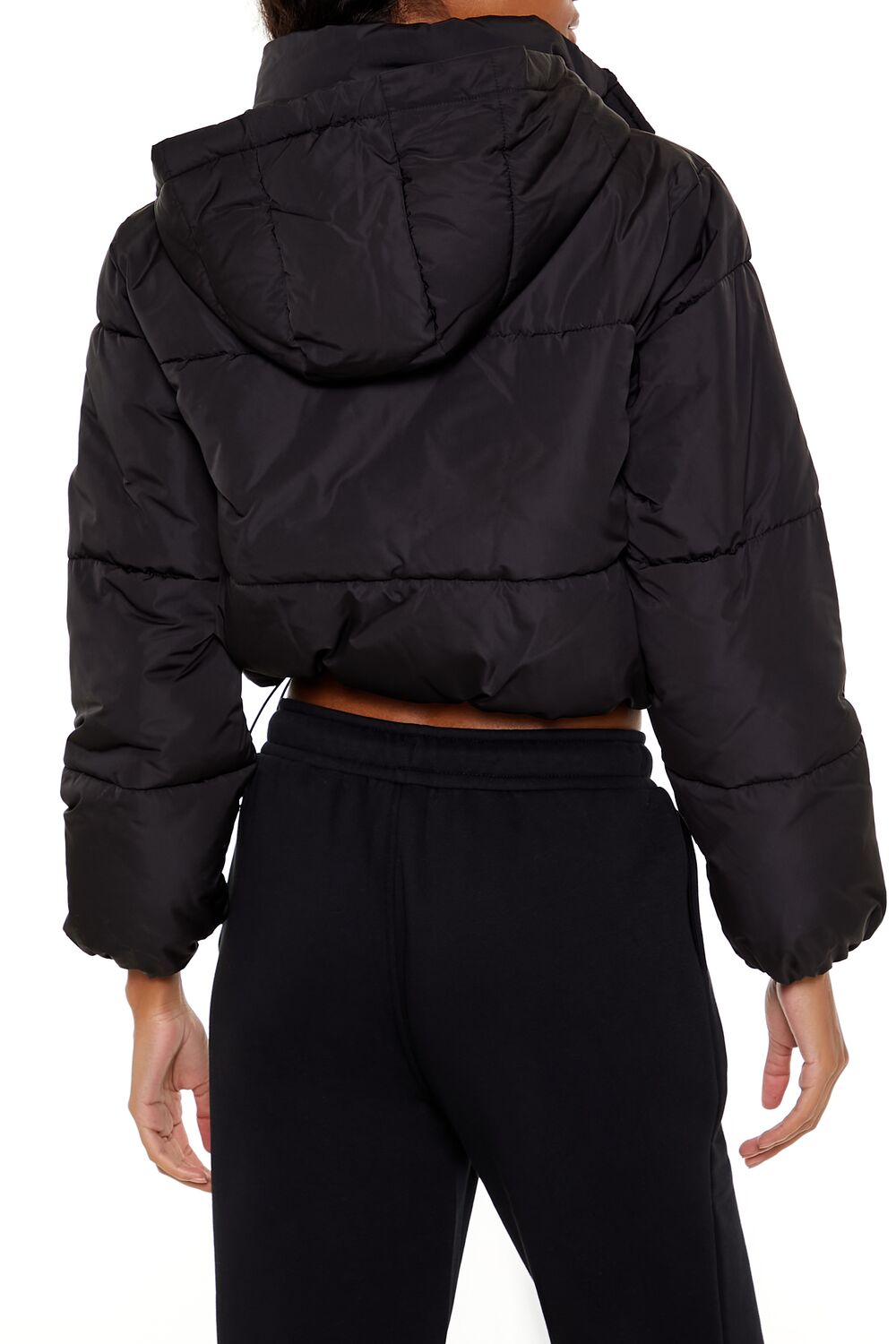 Hooded Cropped Puffer Jacket - Image 5