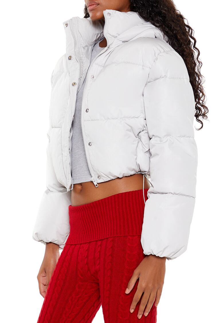 Hooded Cropped Puffer Jacket - Image 19