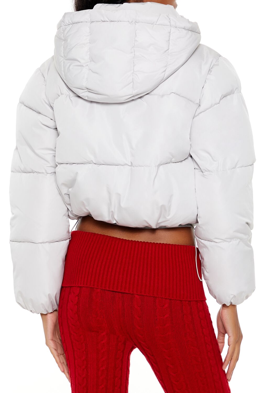 Hooded Cropped Puffer Jacket - Image 20