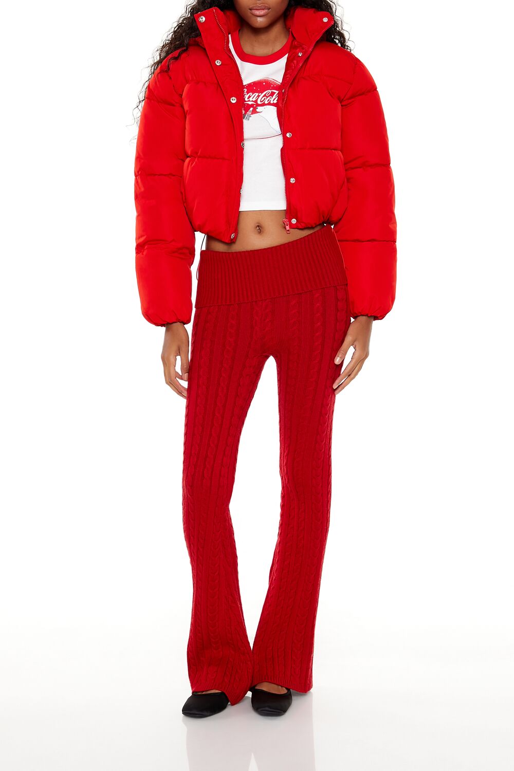 Hooded Cropped Puffer Jacket - Image 23