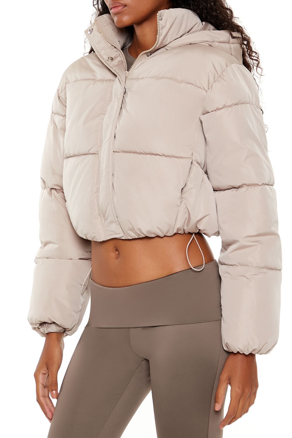 Hooded Cropped Puffer Jacket - Image 9