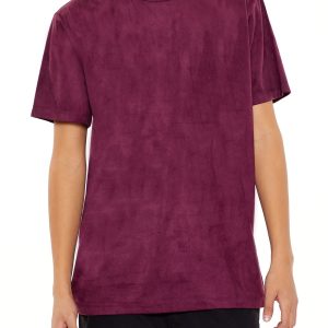 Velour Curved-Hem Tee