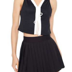 Colorblock Split-Hem Crop Top