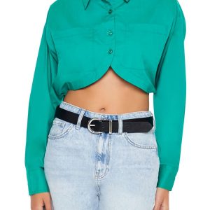 Cropped Tulip-Hem Shirt