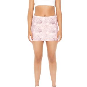 Fitted Abstract Print Mini Skirt