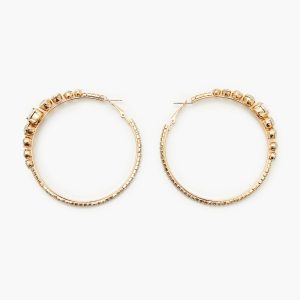 Rhinestone Omega Hoop Earrings