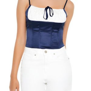 Colorblock Bustier Cropped Cami