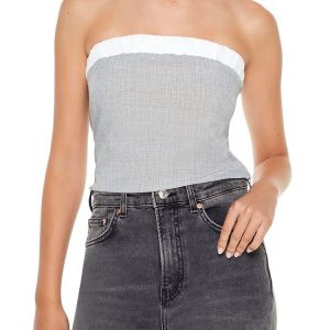 Two-Tone Tube Crop Top