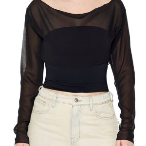 Sheer Chiffon Crop Top