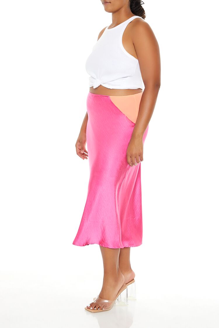 Plus Size Satin Midi Slip Skirt - Image 3