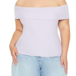 Plus Size Tie-Back Sweater-Knit Top