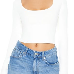 Ribbed Sweater-Knit Crop Top