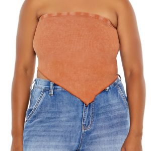 Plus Size V-Hem Tube Top