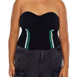 Plus Size Embroidered Tube Top
