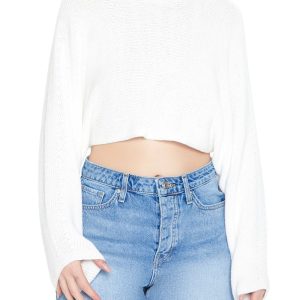 Cropped Split-Back Sweater