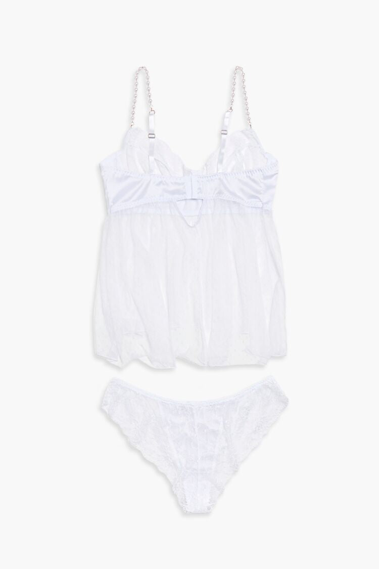 Plus Size Mesh Lingerie Cami & Panty Set - Image 2