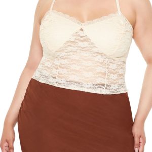 Plus Size Sheer Lace Cami