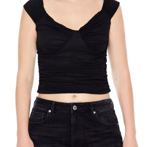 Ruched Bustier Crop Top