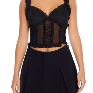 Shirred Mesh Cami