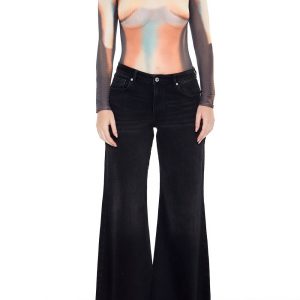 Abstract Print Mesh Bodysuit