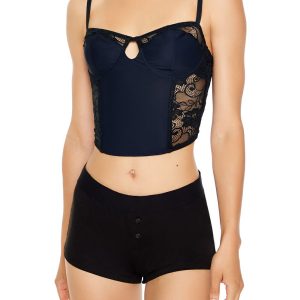 Sheer Lace Underwire Corset Bra