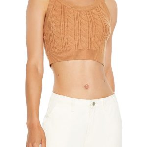 Cable Sweater-Knit Crop Top