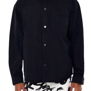 Cotton Curved-Hem Shirt