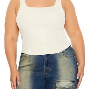 Plus Size Sweater-Knit Tank Top