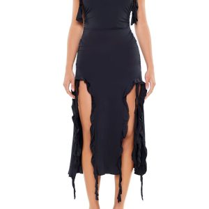 Sleeveless Ruffle Top & Skirt Set